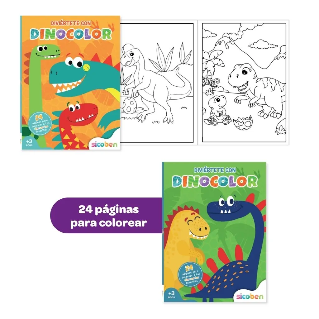 COLOREAR DINOSAURIOS NIÑOS PEQUEÑOS | SICOBEN