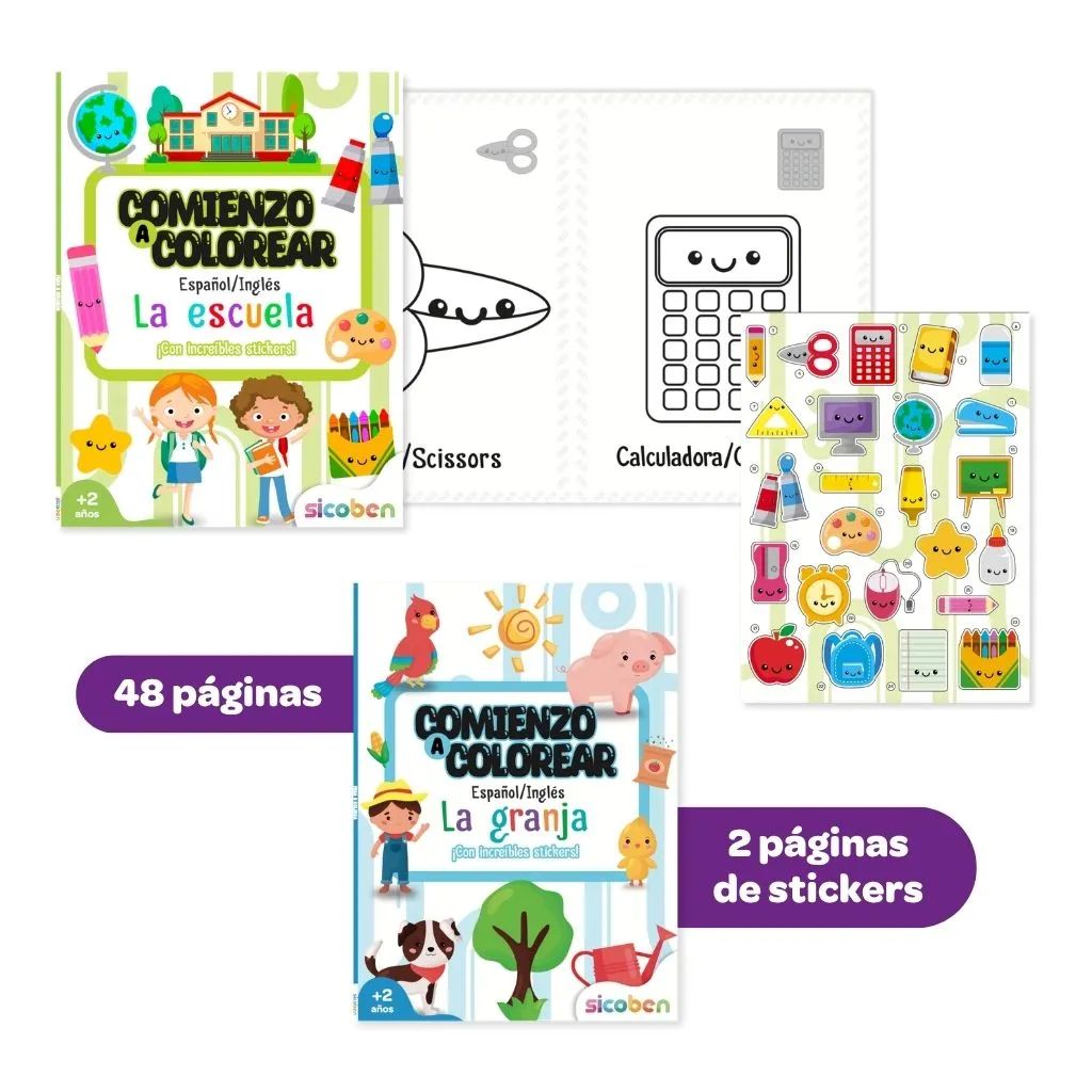 COMIENZO A COLOREAR ESCUELA GRANJA | SICOBEN