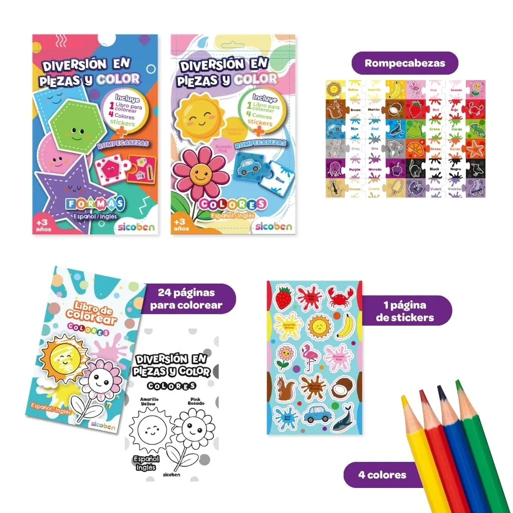 PACK DIVERSIÓN EDUCATIVO EN PIEZAS Y COLOR | SICOBEN