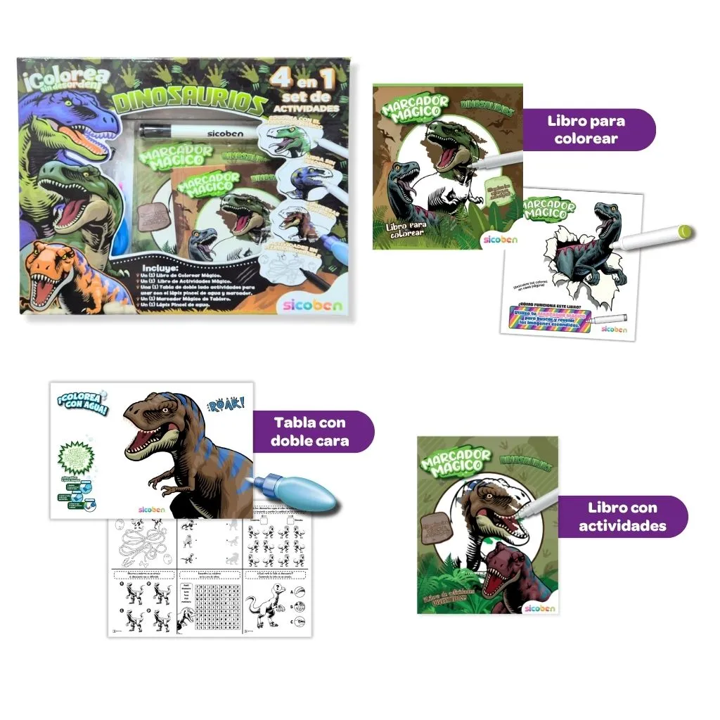 SET 4 en 1 Dinosaurs | SICOBEN