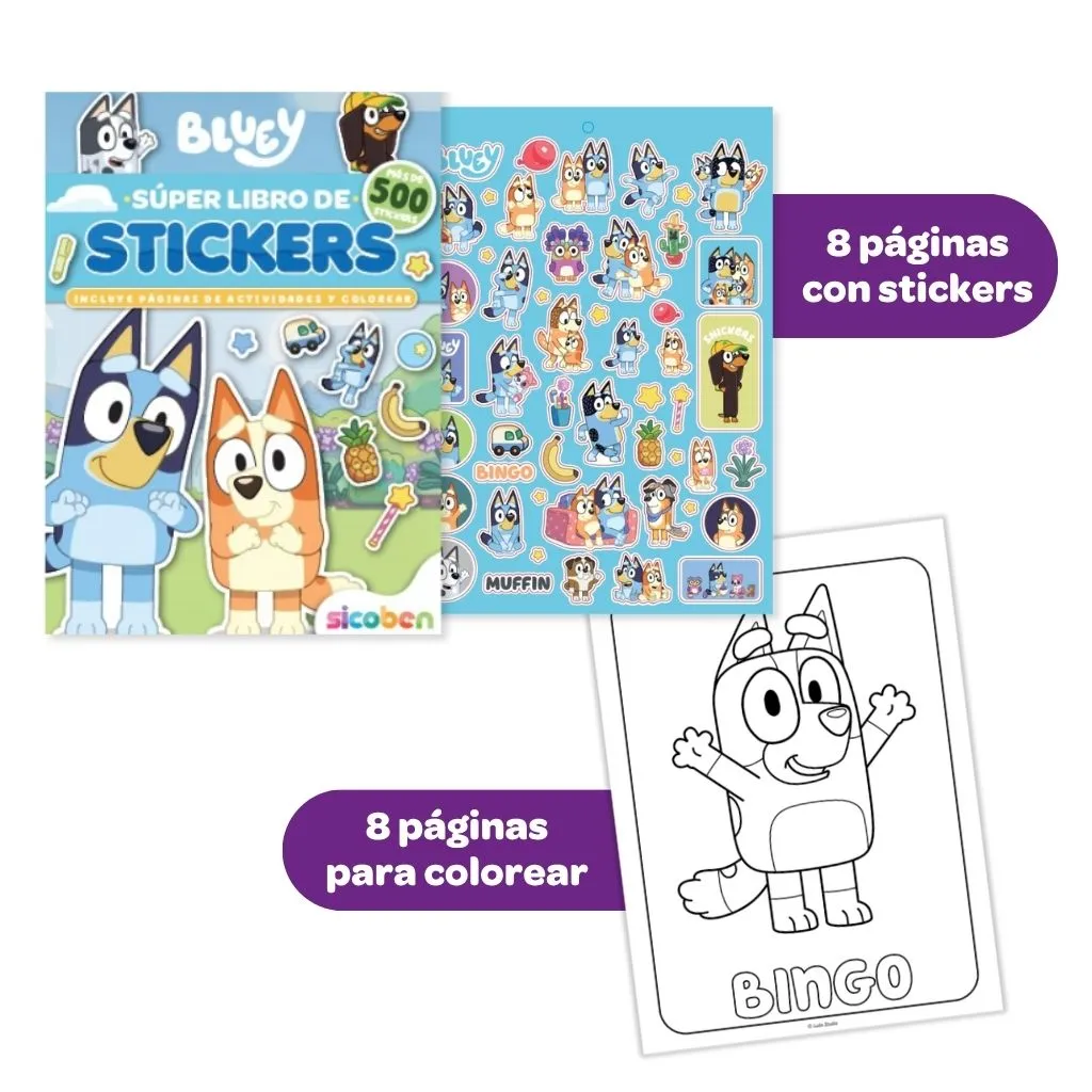 SUPER BLOCK DE STICKERS | BLUEY