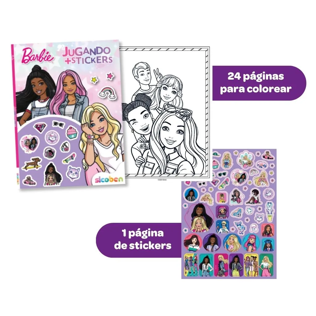 JUGANDO + STICKERS BARBIE | MATTEL
