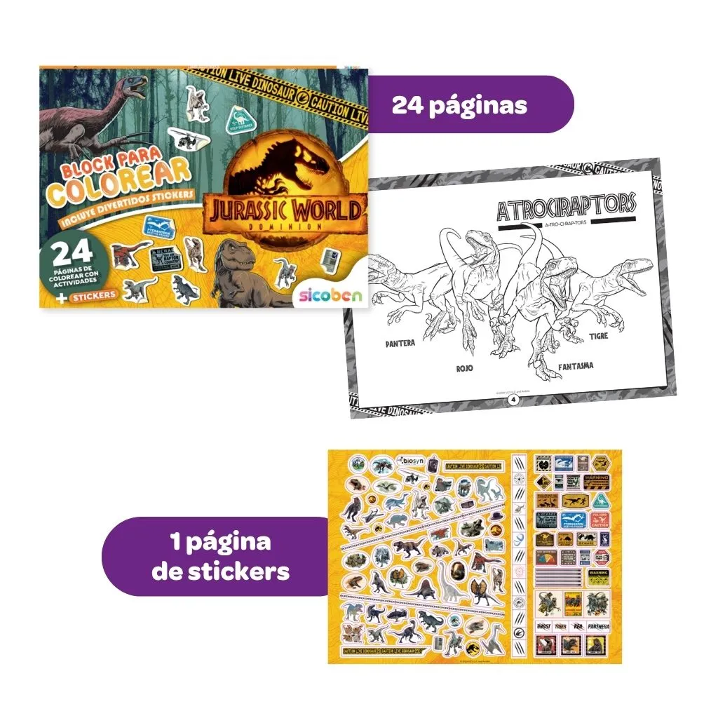 BLOCK CON STICKERS JURASSIC | UNIVERSAL