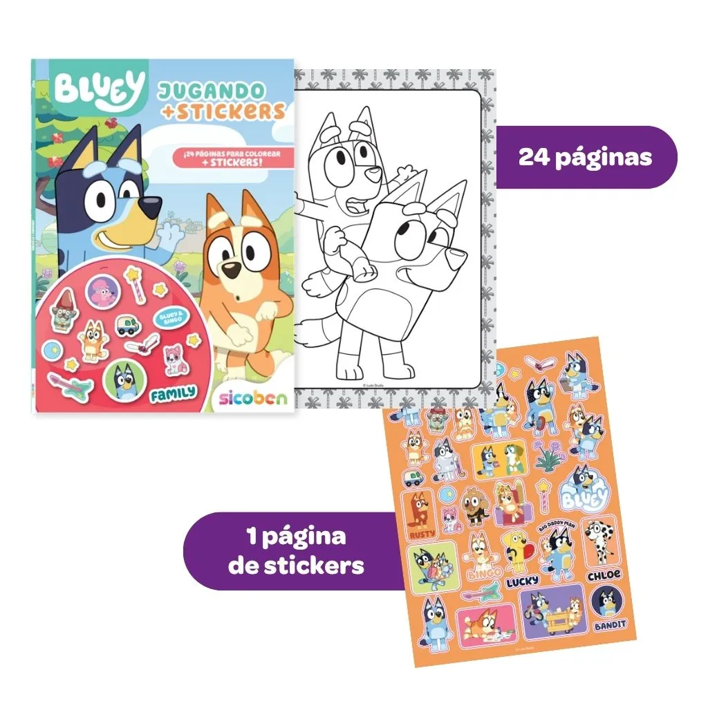 JUGANDO + STICKERS | BLUEY