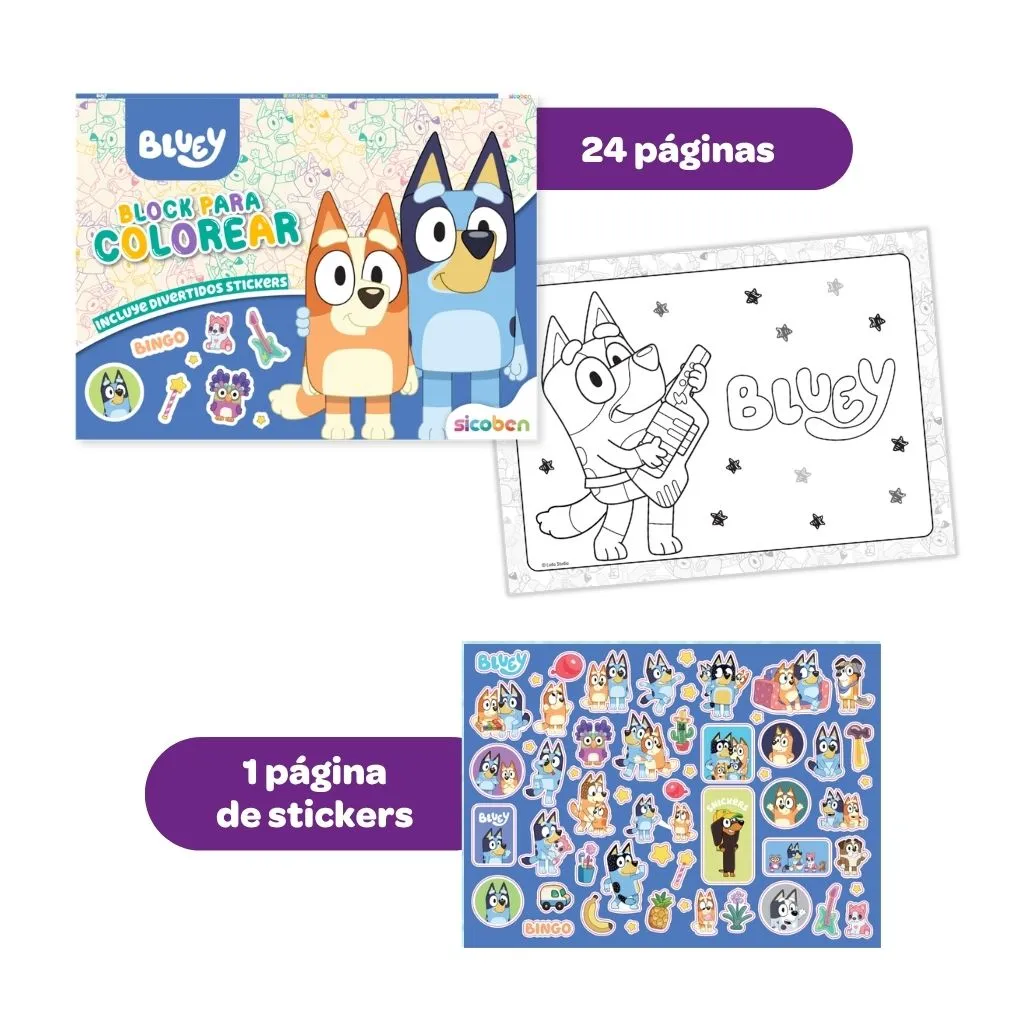 BLOCK DE COLOREAR | BLUEY