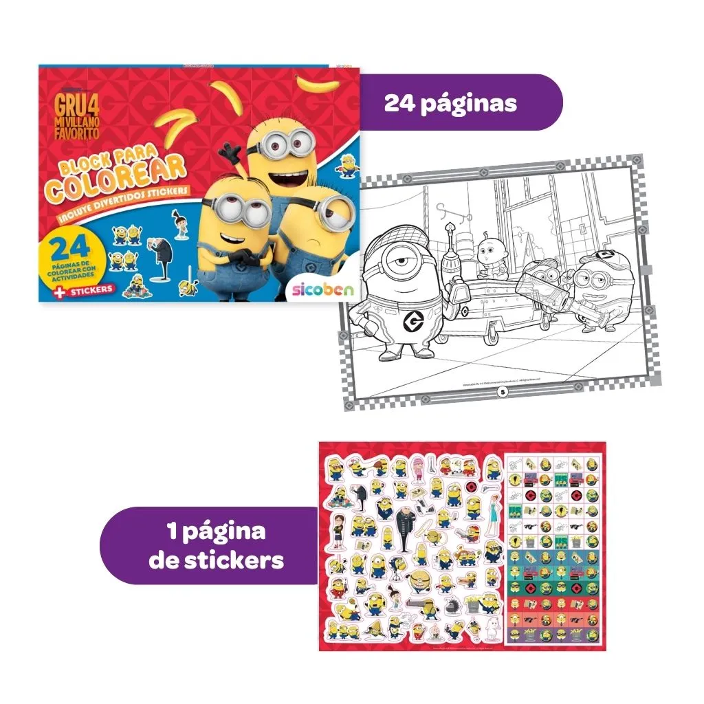 BLOCK CON STICKERS MINIONS | UNIVERSAL