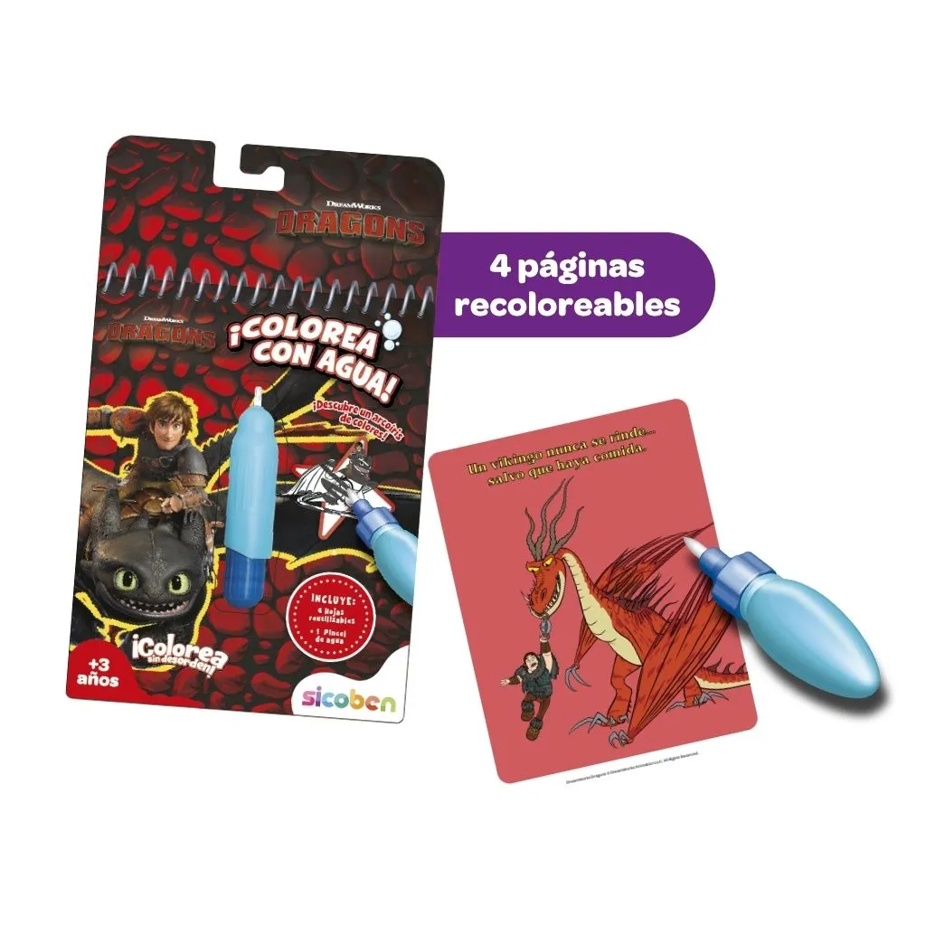 COLOREA CON AGUA DRAGONS | UNIVERSAL