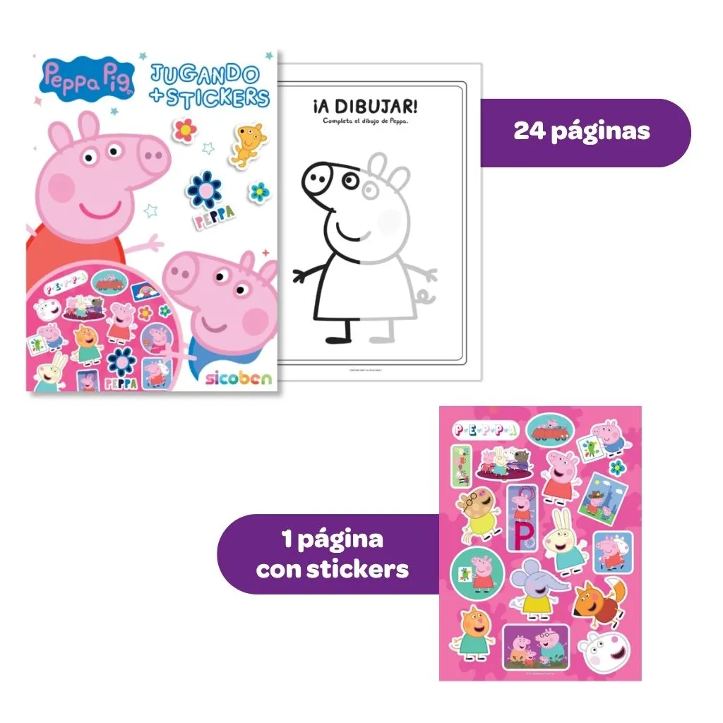 JUGANDO + STICKERS PEPPA PIG