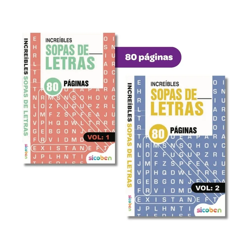 INCREÍBLES SOPAS DE LETRAS 80 PÁGINAS